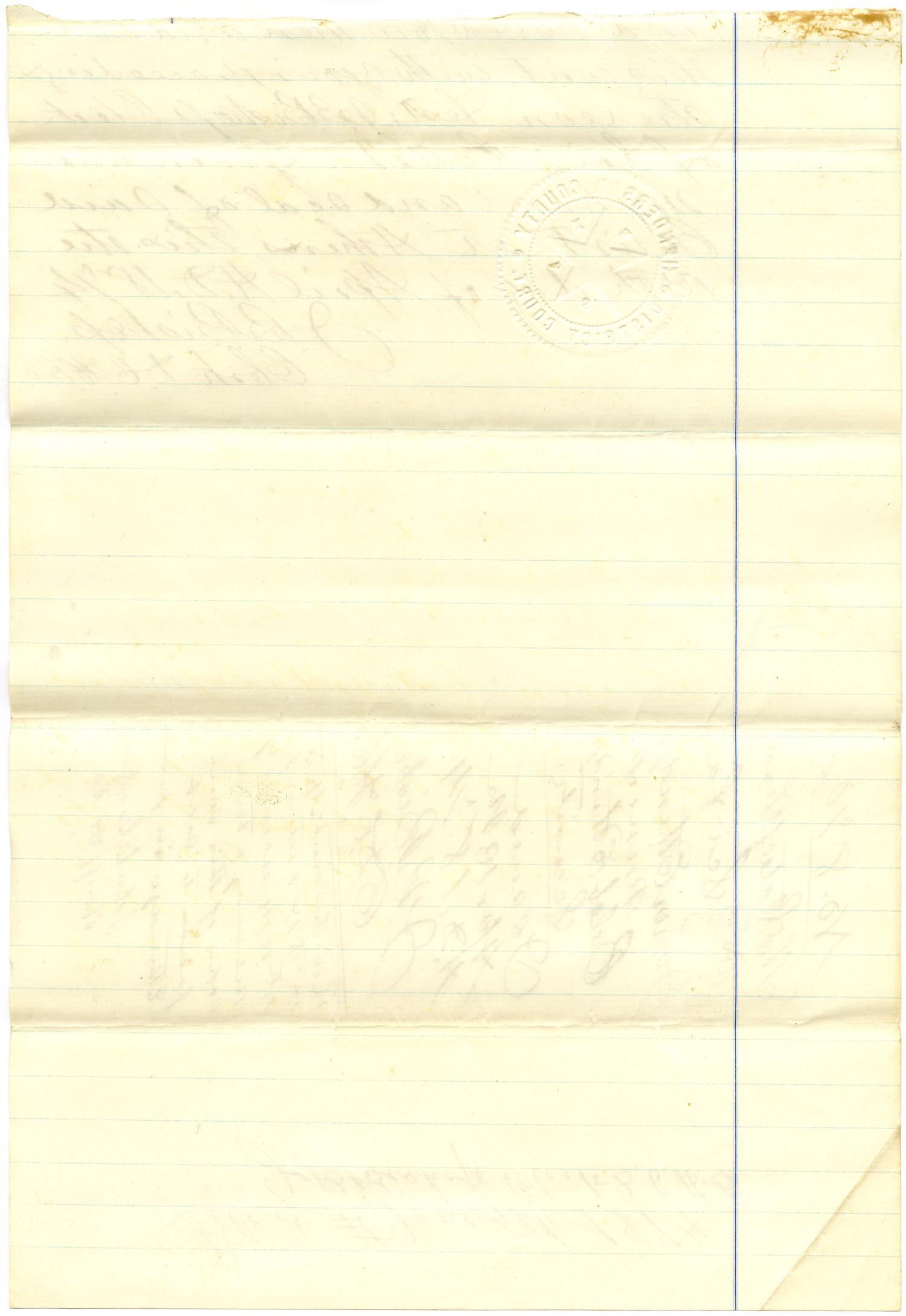 Documents related to the case of The State of Texas vs. John Etheridge, prin., and Caleb Etheridge, security, cause no. 870, 1874
                                                
                                                    [Sequence #]: 6 of 8
                                                