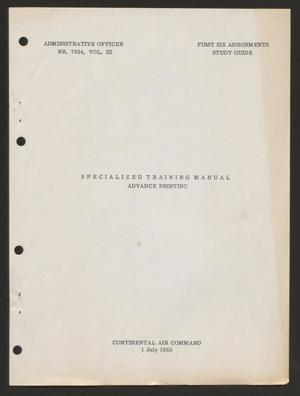 Primary view of object titled 'Specialized Training Manual'.