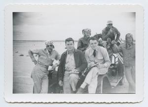 Primary view of object titled '[Men with Vehicle in Desert]'.