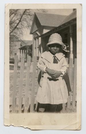 Primary view of object titled '[Photograph of an African-American Girl in a White Dress and Hat]'.