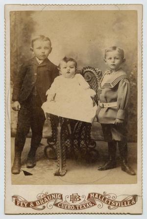 [Photograph of Two Children and One Infant]