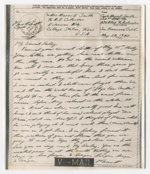 Primary view of object titled '[Letter Mr. Smith to Mrs. Smith, May 28, 1943]'.