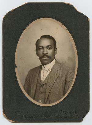 Primary view of object titled '[Photograph of an African-American Man With a Mustache]'.