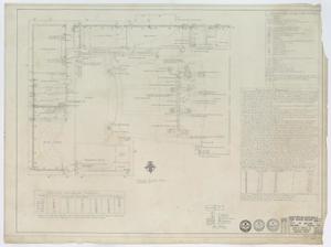 Primary view of object titled 'High School Auditorium Abilene, Texas: First Floor Plan with Equipment Schedule'.