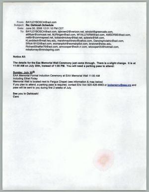 Primary view of object titled '[Email from Caro Bosca, June 30, 2006]'.