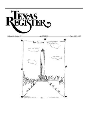 Primary view of object titled 'Texas Register, Volume 34, Number 17, Pages 2569-2634, April 24, 2009'.
