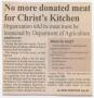 Primary view of [Clipping: No more donated meat for Christ's Kitchen]