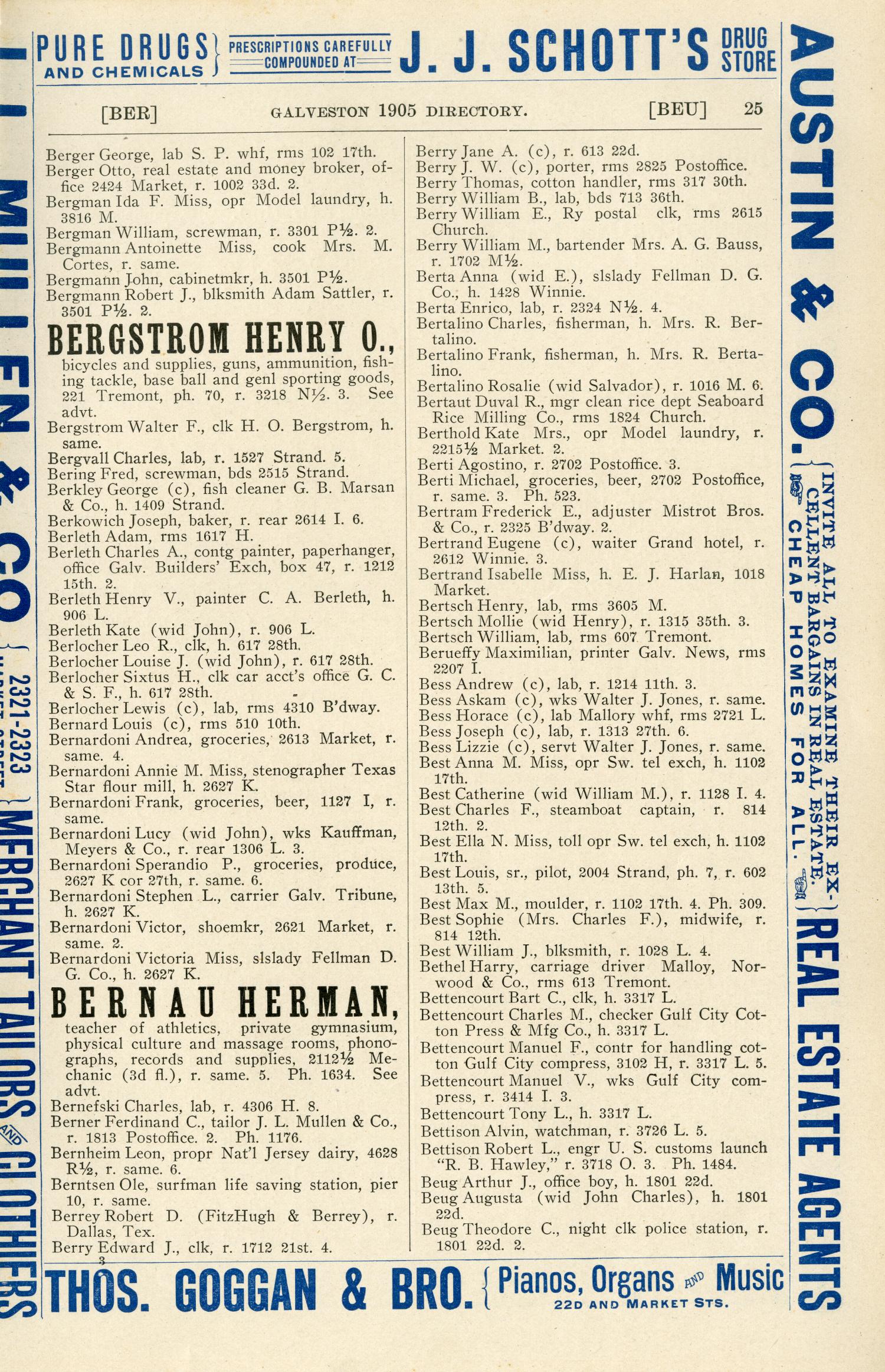 Morrison & Fourmy's General Directory of the City of Galveston: 1905
                                                
                                                    25
                                                