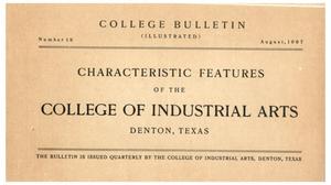Primary view of object titled 'College Bulletin, Number 19, August, 1907'.