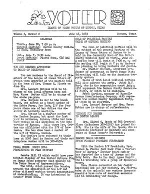 Primary view of object titled 'The Denton Voter Newsletter, Volume 03, Number 02, June 18, 1963'.