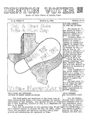 Primary view of object titled 'The Denton Voter Newsletter, Volume 03, Number 04, October 1, 1963'.