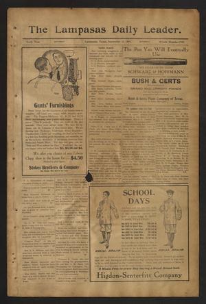 Primary view of object titled 'The Lampasas Daily Leader. (Lampasas, Tex.), Vol. 6, No. 1709, Ed. 1 Saturday, September 11, 1909'.