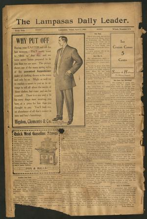 The Lampasas Daily Leader. (Lampasas, Tex.), Vol. 6, No. 1574, Ed. 1 Monday, April 5, 1909