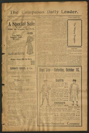 The Lampasas Daily Leader. (Lampasas, Tex.), Vol. 6, No. 1738, Ed. 1 Friday, October 15, 1909
