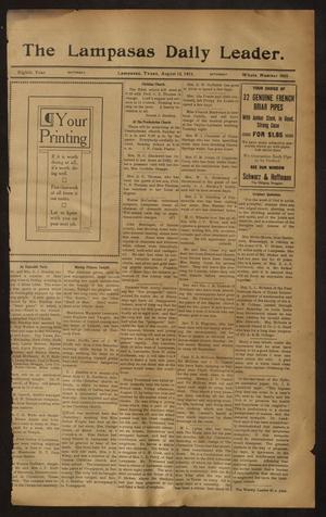 Primary view of object titled 'The Lampasas Daily Leader. (Lampasas, Tex.), Vol. 8, No. 3005, Ed. 1 Saturday, August 12, 1911'.