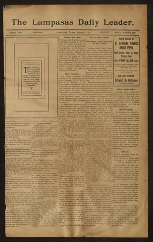 Primary view of object titled 'The Lampasas Daily Leader. (Lampasas, Tex.), Vol. 8, No. 2296, Ed. 1 Wednesday, August 2, 1911'.