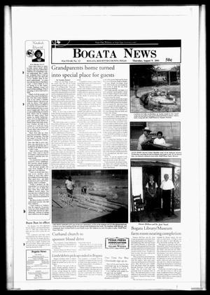 Primary view of object titled 'Bogata News (Bogata, Tex.), Vol. 91, No. 12, Ed. 1 Thursday, August 9, 2001'.