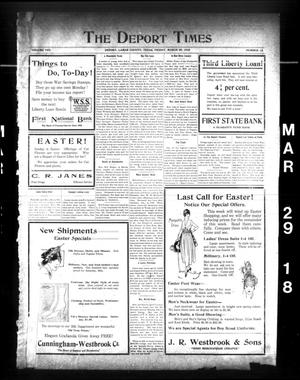 The Deport Times (Deport, Tex.), Vol. 10, No. 13, Ed. 1 Friday, March 29, 1918