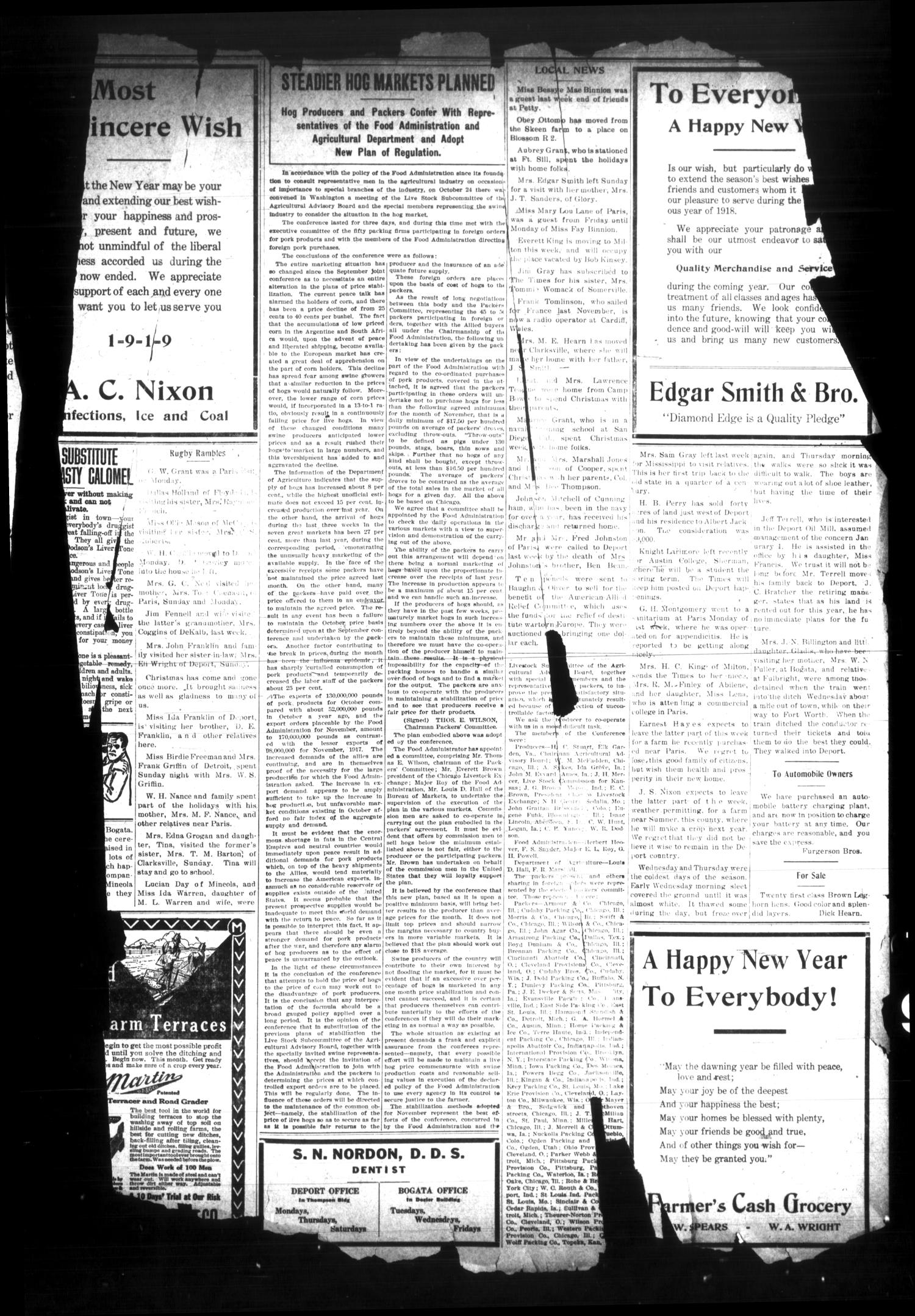 The Deport Times (Deport, Tex.), Vol. [11], No. [1], Ed. 1 Friday, January 3, 1919
                                                
                                                    [Sequence #]: 3 of 4
                                                