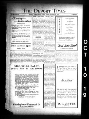 The Deport Times (Deport, Tex.), Vol. 11, No. 41, Ed. 1 Friday, October 10, 1919