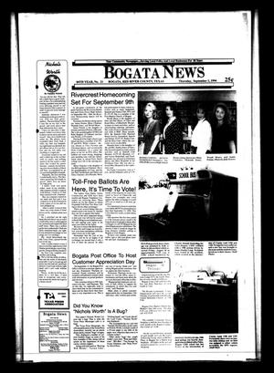 Primary view of object titled 'Bogata News (Bogata, Tex.), Vol. 84, No. 21, Ed. 1 Thursday, September 1, 1994'.