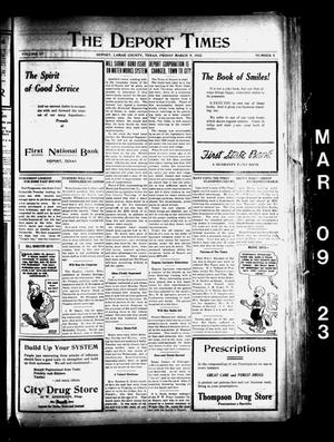 The Deport Times (Deport, Tex.), Vol. 15, No. 5, Ed. 1 Friday, March 9, 1923