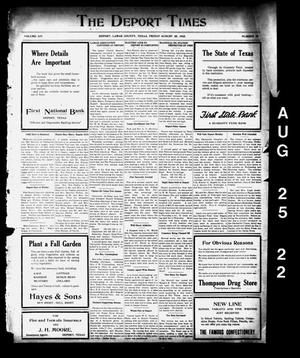 The Deport Times (Deport, Tex.), Vol. 14, No. 29, Ed. 1 Friday, August 25, 1922