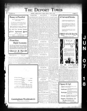 Primary view of object titled 'The Deport Times (Deport, Tex.), Vol. 10, No. 23, Ed. 1 Friday, June 7, 1918'.