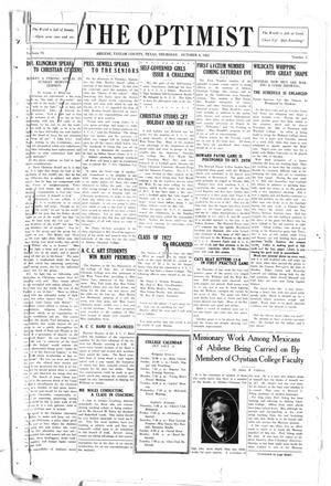 The Optimist (Abilene, Tex.), Vol. 9, No. 3, Ed. 1, Thursday, October 6, 1921