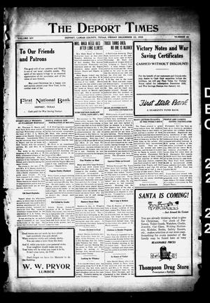 The Deport Times (Deport, Tex.), Vol. 14, No. 46, Ed. 1 Friday, December 22, 1922