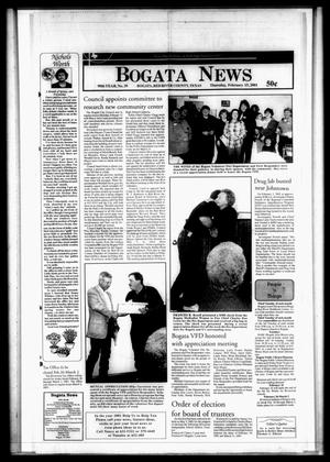 Primary view of object titled 'Bogata News (Bogata, Tex.), Vol. 90, No. 39, Ed. 1 Thursday, February 15, 2001'.
