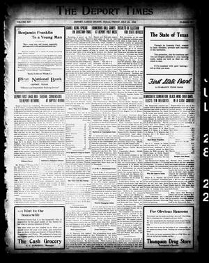 The Deport Times (Deport, Tex.), Vol. 14, No. 25, Ed. 1 Friday, July 28, 1922