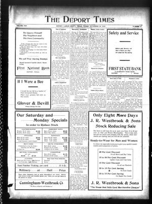 The Deport Times (Deport, Tex.), Vol. 10, No. 47, Ed. 1 Friday, November 22, 1918