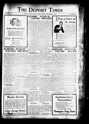 The Deport Times (Deport, Tex.), Vol. 16, No. 31, Ed. 1 Friday, September 5, 1924