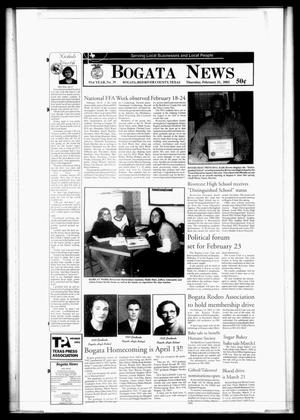 Bogata News (Bogata, Tex.), Vol. 91, No. 39, Ed. 1 Thursday, February 21, 2002