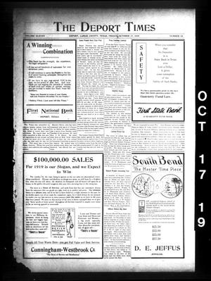 The Deport Times (Deport, Tex.), Vol. 11, No. 42, Ed. 1 Friday, October 17, 1919