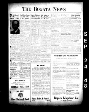 The Bogata News (Bogata, Tex.), Vol. 37, No. 48, Ed. 1 Friday, September 24, 1948