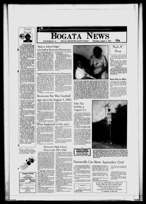 Bogata News (Bogata, Tex.), Vol. 91, No. 11, Ed. 1 Thursday, August 2, 2001