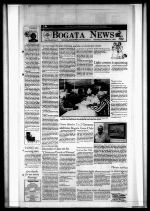 Bogata News (Bogata, Tex.), Vol. 91, No. 27, Ed. 1 Thursday, November 22, 2001