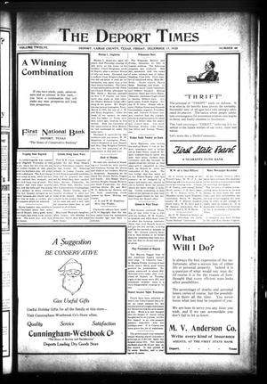 The Deport Times (Deport, Tex.), Vol. 12, No. 46, Ed. 1 Friday, December 17, 1920