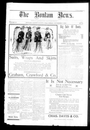 Primary view of object titled 'The Bonham News. (Bonham, Tex.), Vol. 37, No. 23, Ed. 1 Friday, November 7, 1902'.
