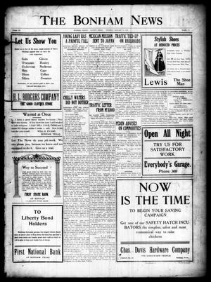Primary view of object titled 'The Bonham News (Bonham, Tex.), Vol. 52, No. 77, Ed. 1 Tuesday, January 15, 1918'.