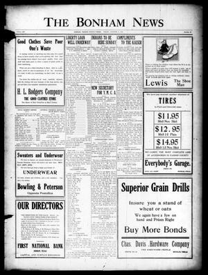 Primary view of object titled 'The Bonham News (Bonham, Tex.), Vol. 53, No. 48, Ed. 1 Friday, October 4, 1918'.