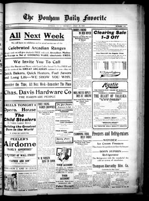 The Bonham Daily Favorite (Bonham, Tex.), Vol. 15, No. 295, Ed. 1 Thursday, July 10, 1913