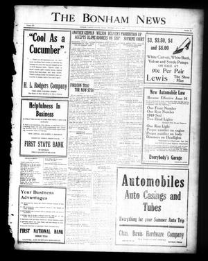 The Bonham News (Bonham, Tex.), Vol. 54, No. 23, Ed. 1 Tuesday, July 8, 1919
