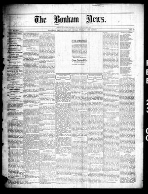 Primary view of object titled 'The Bonham News. (Bonham, Tex.), Vol. 34, No. 39, Ed. 1 Friday, February 23, 1900'.