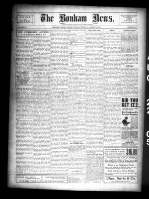 The Bonham News. (Bonham, Tex.), Vol. 40, No. 23, Ed. 1 Tuesday, August 22, 1905
