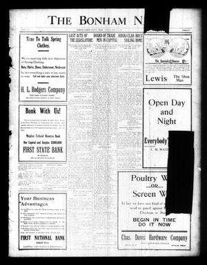 Primary view of object titled 'The Bonham News (Bonham, Tex.), Vol. 53, No. 96, Ed. 1 Friday, March 21, 1919'.