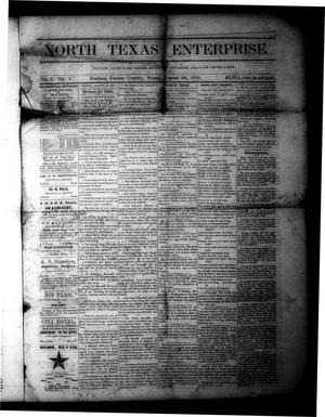 Primary view of object titled 'North Texas Enterprise. (Bonham, Tex.), Vol. 5, No. 1, Ed. 1 Friday, August 28, 1874'.