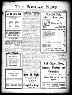 Primary view of object titled 'The Bonham News (Bonham, Tex.), Vol. 52, No. 76, Ed. 1 Friday, January 11, 1918'.